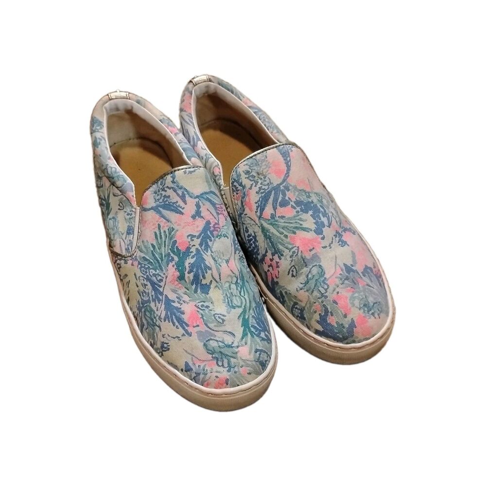 Lilly Pulitzer Julie Slip-On Shoes Sneakers Womens Size 8.5M Floral